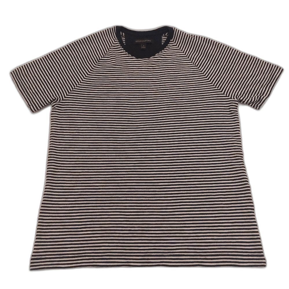 Banana Republic Striped Tee Size Small Black White